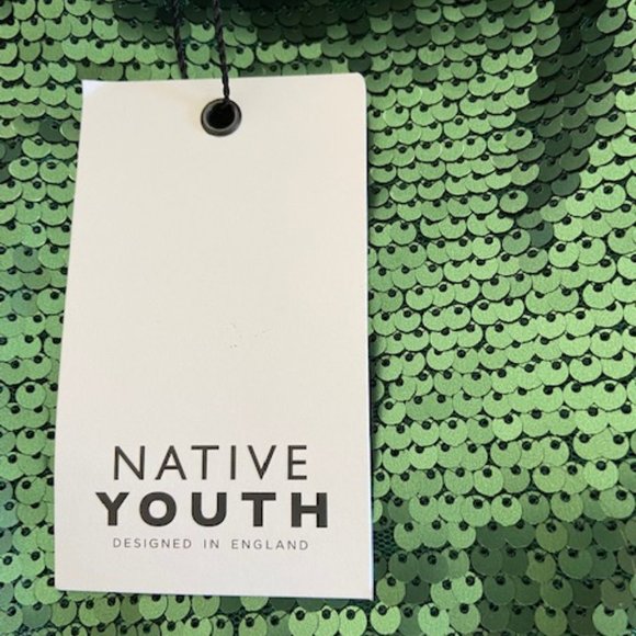 NATIVE YOUTH A LINE MAXI SEQUIN SKIRT - Picture 4 of 9